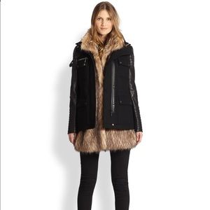 Ashley B faux fur and silk vest Size S